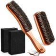 thumbnail image 1 of 4 Pcs Horsehair Felt Hat Brush Kit with Cleaning Sponge Cowboy Clean Hat Wood Fedora Hat Cleaning Set Baseball Cap Lint Brush Remove Dust for Hair Furniture Suits Clothes(Style A), 1 of 3