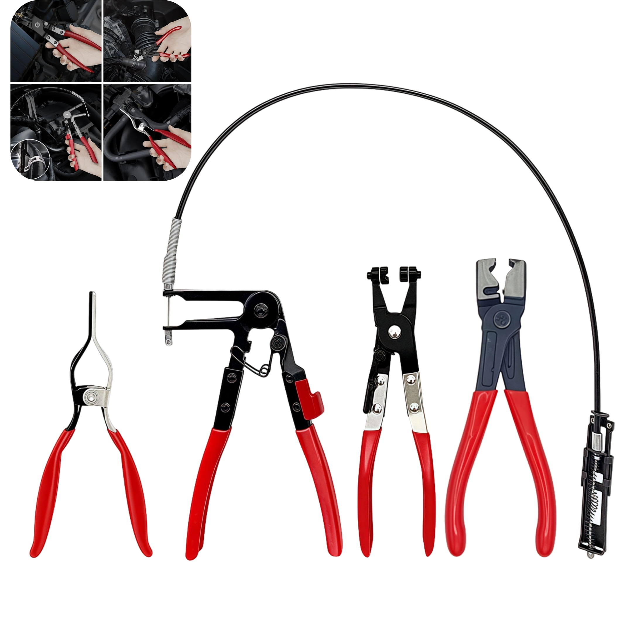 Clic R Type 4 Pcs Hose Clamp Pliers, Clic-R Type Pliers, Hose Remover, Long Reach ...