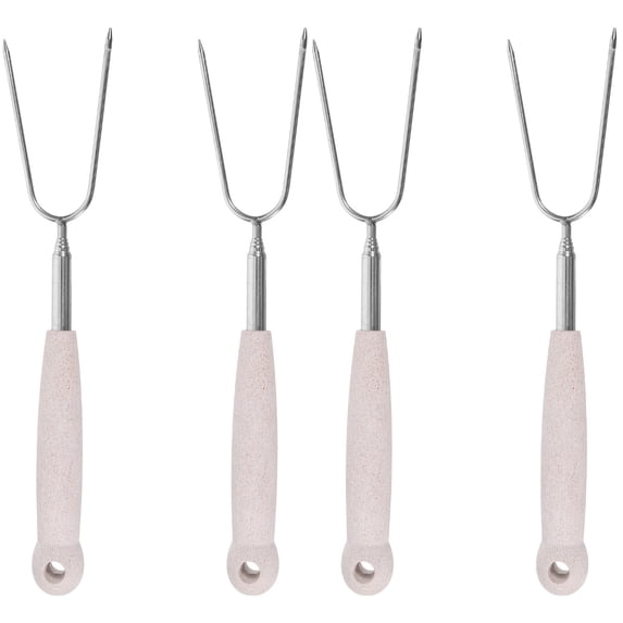 4-Piece Stainless Steel Hot Dog Forks for Grilling, Barbecue Skewers, Kabob Tools, Outdoor BBQ Accessories