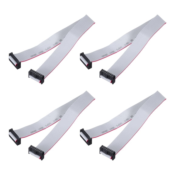 4 Pcs IDC Flat Ribbon Cable, 2.54mm Pitch 20mm Width 30cm Long 16 Pin FC to FC Flat Ribbon Connector Jumper Wire for PC