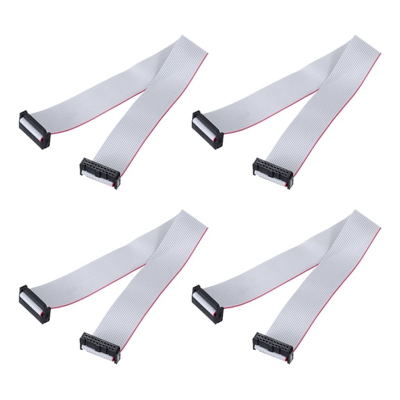 4 Pcs IDC Flat Ribbon Cable, 2.54mm Pitch 25mm Width 30cm Long 20 Pin FC to FC Flat Ribbon Connector Jumper Wire for PC