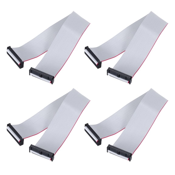 4 Pcs IDC Flat Ribbon Cable, 2.54mm Pitch 38mm Width 30cm Long 30 Pin FC to FC Flat Ribbon Connector Jumper Wire for PC