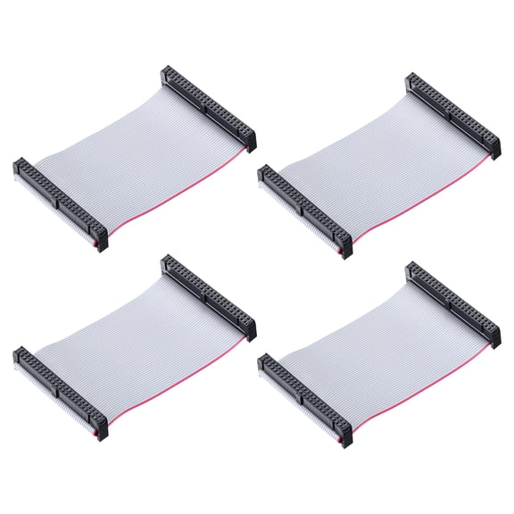 4 Pcs IDC Flat Ribbon Cable, 2.54mm Pitch 63mm Width 10cm Long 50 Pin FC to FC Flat Ribbon Connector Jumper Wire for PC