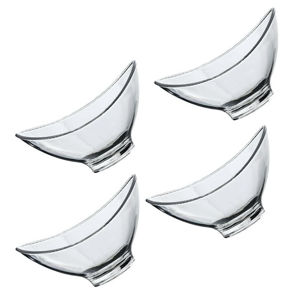 4 Pcs Ice Cream Bowls Set Crystal Clear Acrylic Dessert Snack Salad Party Serving Bowls Tableware