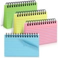thumbnail image 1 of 4 Pcs Index Cards with Ring,Helical Bound Flash Cards,Colored Ruled Notecards,Flash Cards with Protective Cover Nursing Office Taking to Do List,3*5 inch,50 Sheets/Pack-Total 200 Sheets,Topboutique, 1 of 9