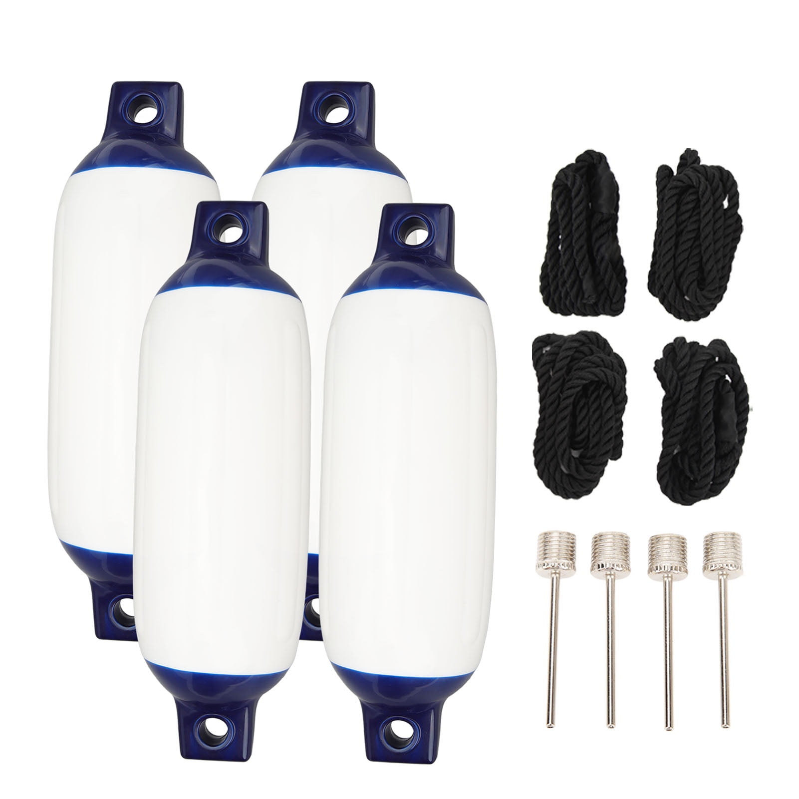 4 Pcs Inflatable Boat Bumpers Ribbed Twin Eyes Buoys Docks Shield