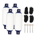 thumbnail image 2 of LIBMALL Inflatable Boat Fenders 4 Pack With Ropes | Cylindrical Ribbed Bumpers For Docking Protection, Includes Pump 2 of 13