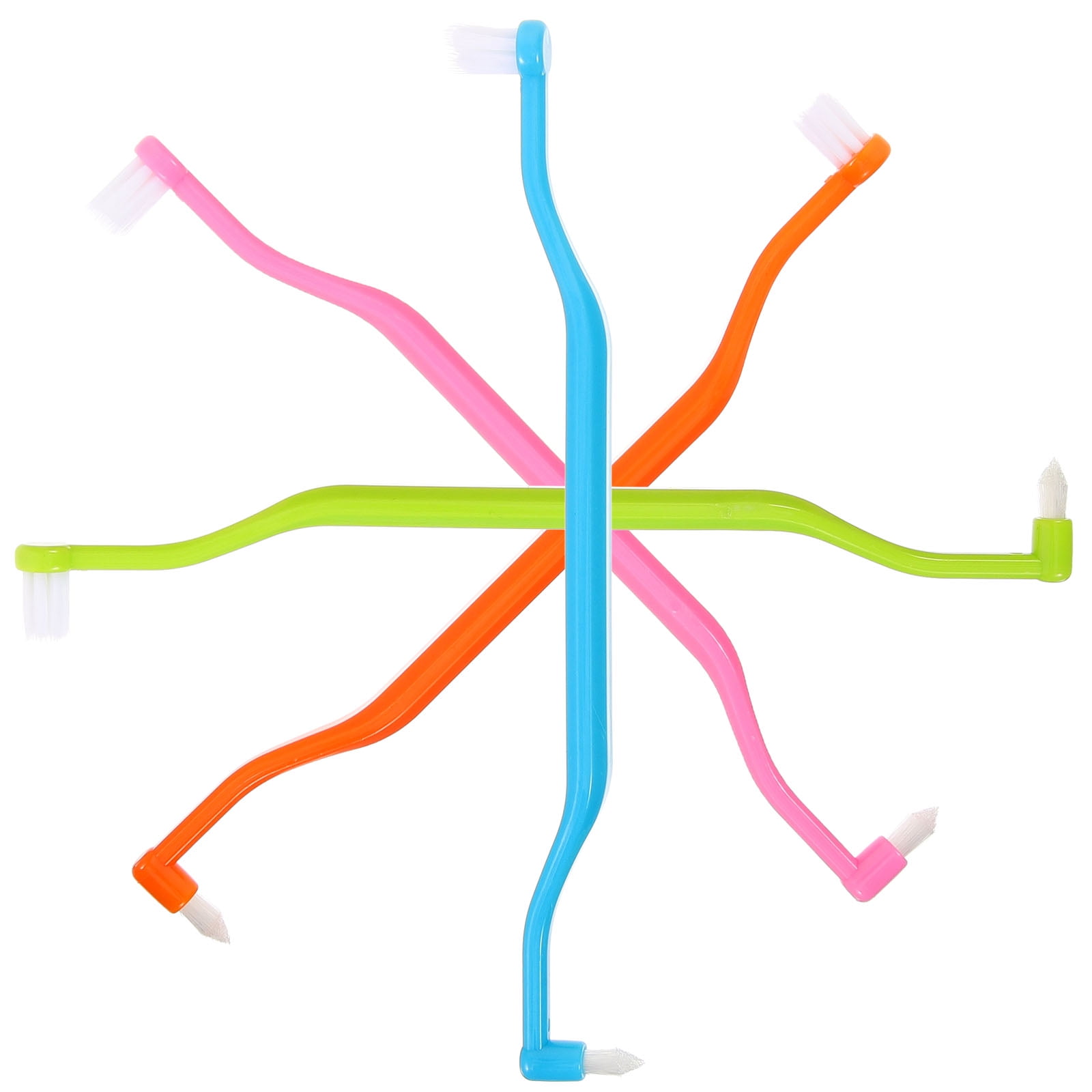 4 Pcs 치간치솔 Interdental Brush Double Headed Toothbrush Brushes Gum End