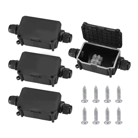 4 Pcs Ip66 Waterproof Junction Box 2-Way Cable Wire Connectors with Pg9 Glands