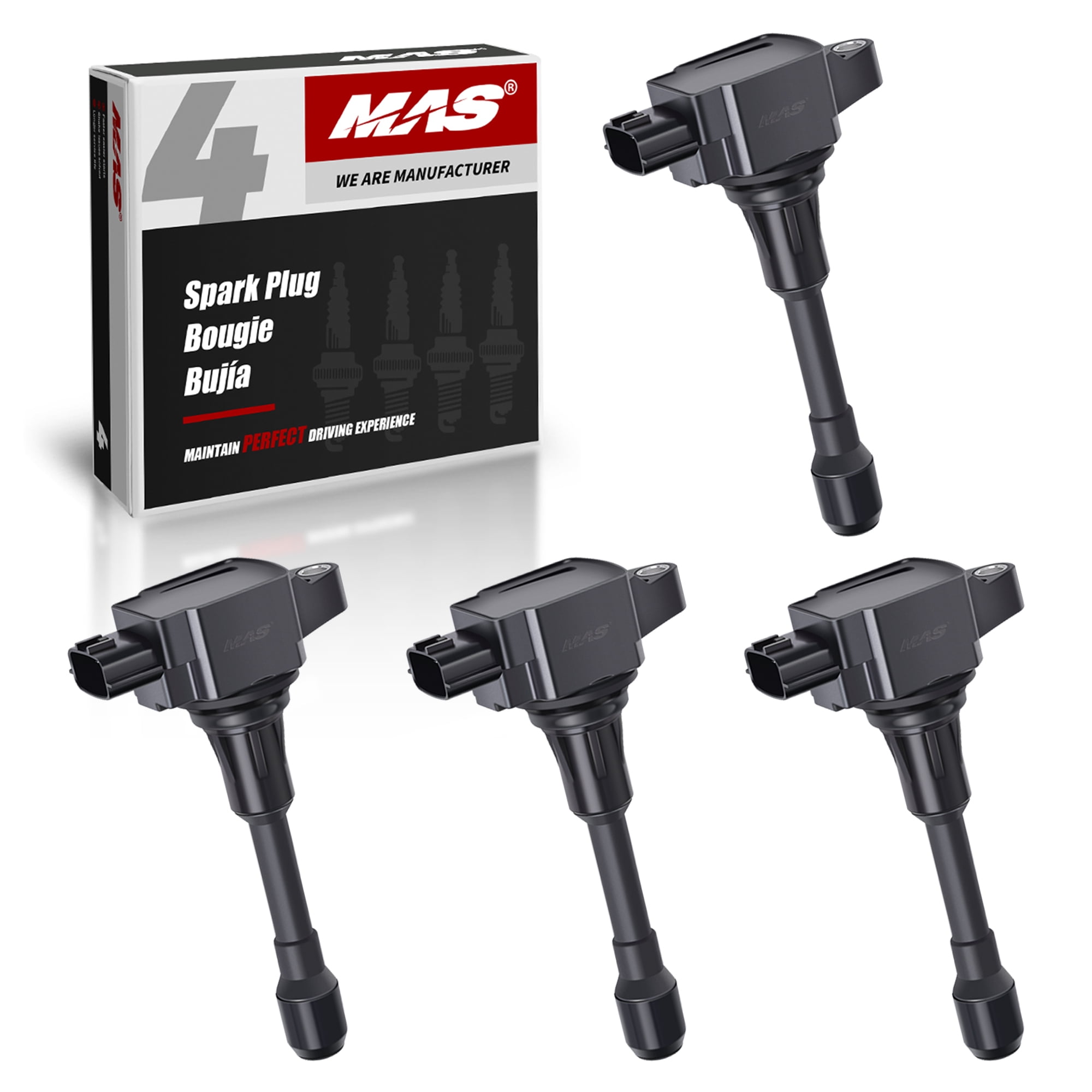 MAS 4 Pcs Iridium Spark Plugs and Performance Master