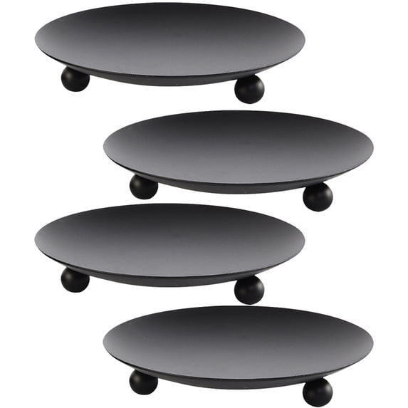 Leifggao 4pcs Metal Candle Holders Iron Plate Candle Holder Tabletop Candle Holders Traditional Candle Holders