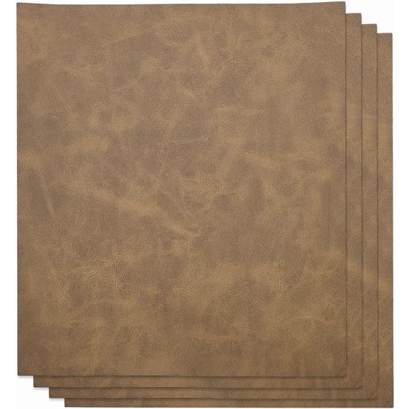 4 Pcs Iron on PU Leather Sheet 10.2x11.8inch Peru Color Blank Hotfix Leather Patch with Heat Press Transfer Adhesive Laserable Leather Supply for DIY Hat Backpacks Jacket Peru