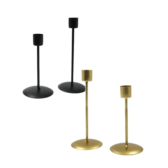 4 Pcs Iron Taper Candle Holder, Tall Candle Candlestick Holder, Taper Pillar Candle Sticks Stand Holder for Wedding, Dining Table, Party Decoration