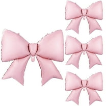 4 Pcs Jumbo Pink Bow Balloons 39 inch Giant Bowknot Balloon Coquette Decorations Large Elegant Home Backdrop for Bridal Shower Engagement Wedding Birthday Party Supplies By Scheam