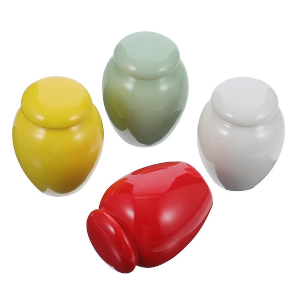 4 Pcs Keepsake Urns Mini for Human Ashes Commemorative Tank Candy Jar Tea Ceramic Storage