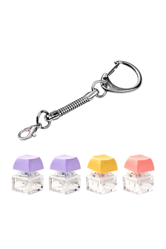 4 Pcs Keyboard Fidget Toy, Loud & Silent Fidget Keychain,Light Up Keyboard Fidget,Keyboard Keychain,Stress Relief Clicker Fidget Keyboard, Boost Focus And Calm Anxiety For Library Office Home