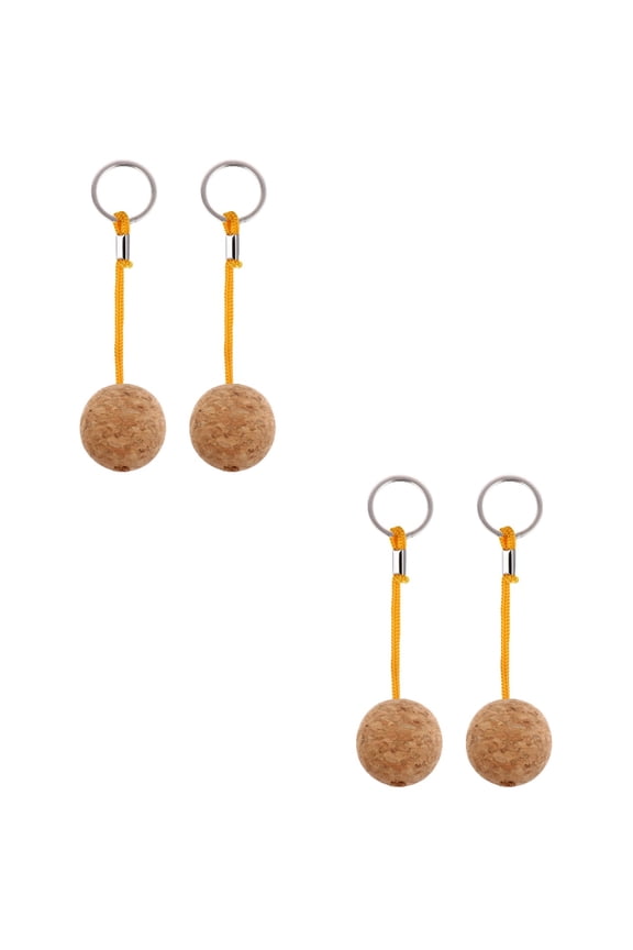 CIMAXIC Cork Ball Keychain for Water Sports - Yellow, Durable and Lightweight