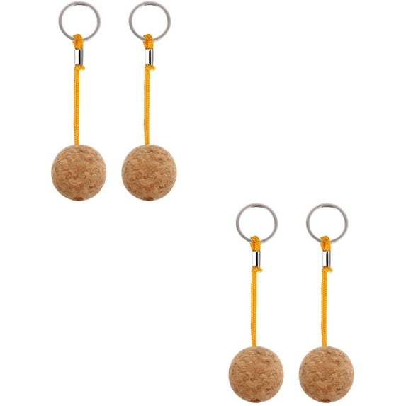 CIMAXIC Lightweight Cork Ball Key Chain Yellow for Kayaking and Sailing