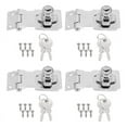 4 Pcs Keyed Hasp Locks 2.5 Inch Twist Knob Keyed Locking Hasp, Metal