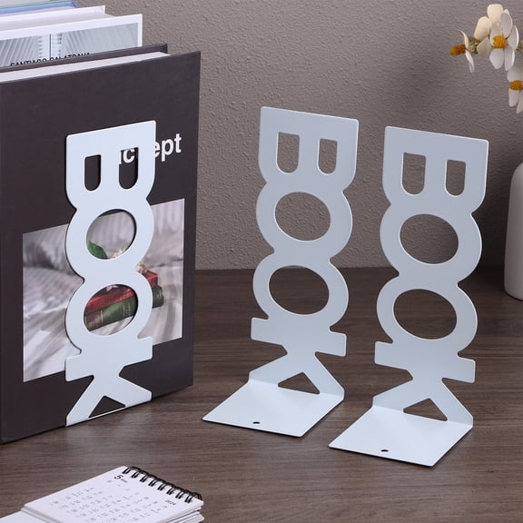 4 Pcs Kids Bookshelf Bookshelf for Kids Book Shelf Accessories Book Stopper Book Ends Book Baffle Book Stand Desktop Metal Child