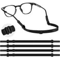 thumbnail image 1 of 4 Pcs Kids Glasses Straps MODANU Adjustable Glasses Strap Sports Sunglasses Eyeglasses Holder Straps for Toddler and Kids-Eyewear Retainers for Boys and Girls Age 3-12 Years (Black), 1 of 7