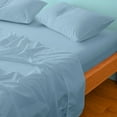 thumbnail image 1 of 4 Pcs King Sheet Sets,400 TC 100% Cotton Light Blue Solid King Size Cotton Bed Sheet To Fit 12 To 15" Deep Mattress, 1 of 6