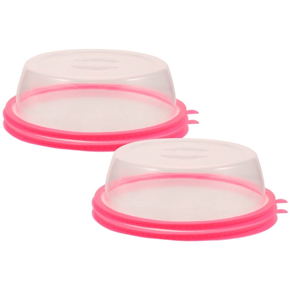 BESTYASH 4-Piece Microwave Oven Splatter Guard Set, Red Food Plate Covers, Kitchen Accessories for Cooking and Food