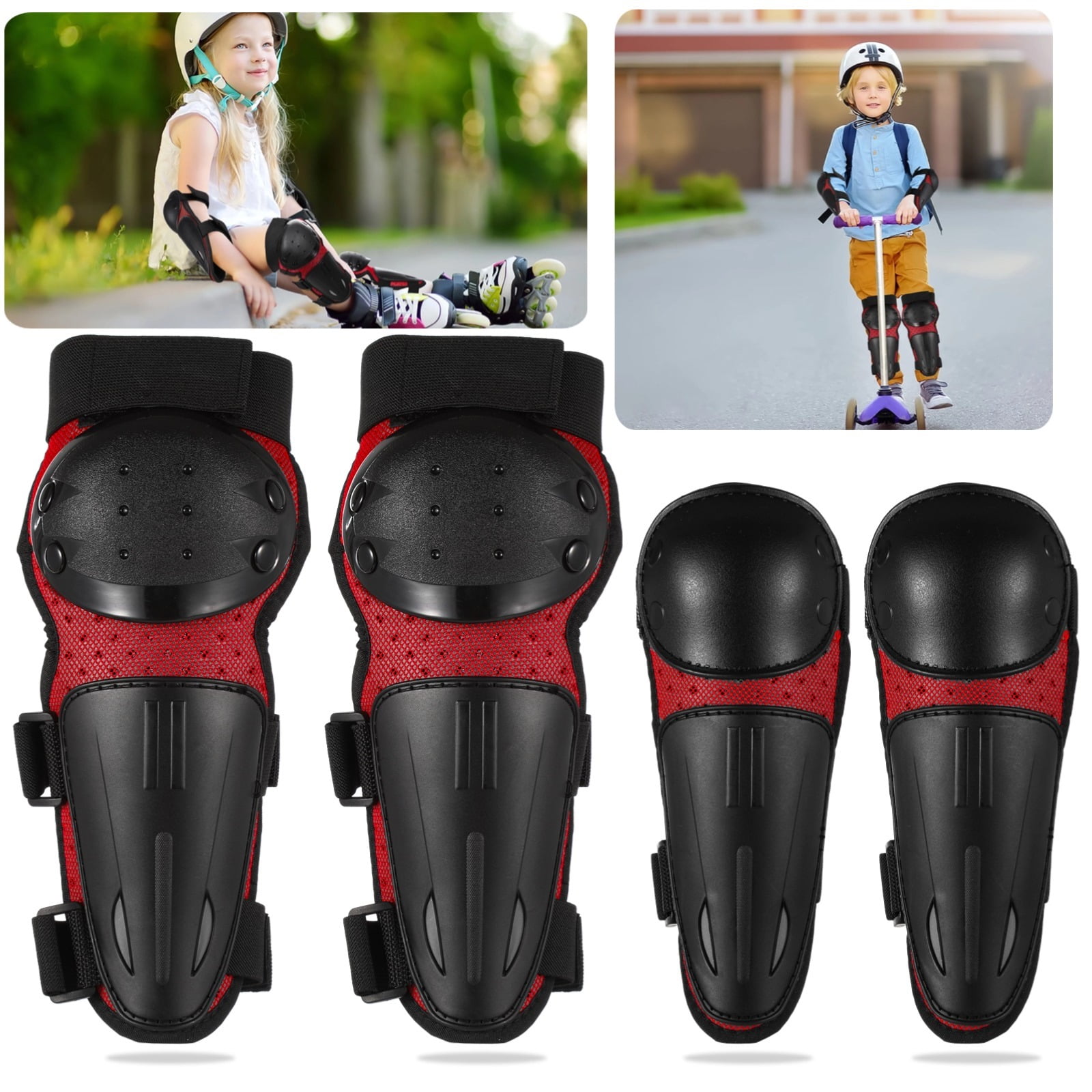 Pcs Knee Elbow Pads, Dirt Bike Knee and Shin Guards for Little