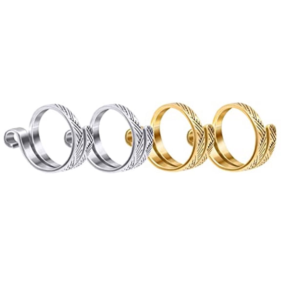 4 Pcs Knitting Crochet Loop Rings Adjustable Knitting Loop Crochet Loop Rings Metal Yarn Guide Finger Holders Open Rings
