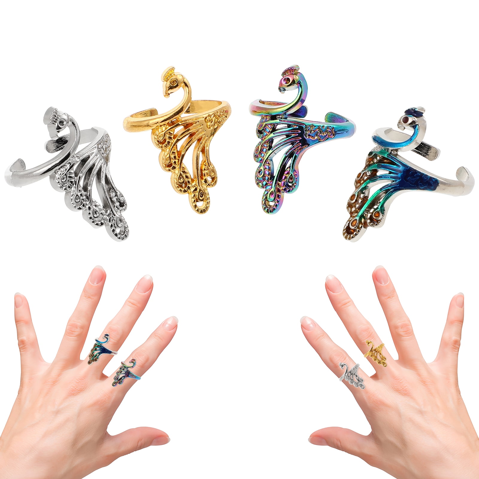 4 Pcs Knitting Loop Rings Multipurpose Yarn Guide Finger Rings