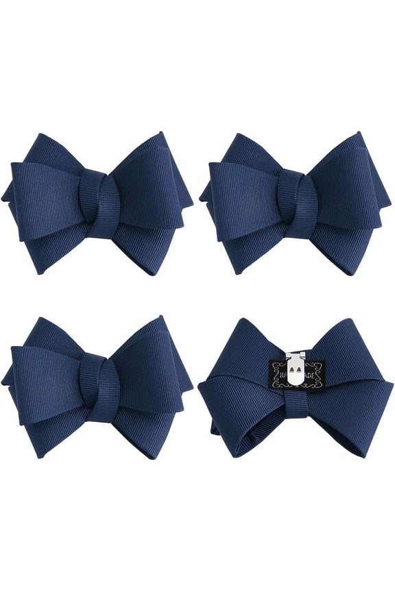 4 Pcs Knot Shoe Clips Polyester Ribbon Shoe Clips Detachable Butterfly Shoe Buckle Wedding Knot Shoe Decoration Charms for Women Party Heels Flats Pumps Blue