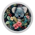 4 Pcs Koala Baby Animal Crystal Glass Drawer Knob Pull Handle Ergonomic
