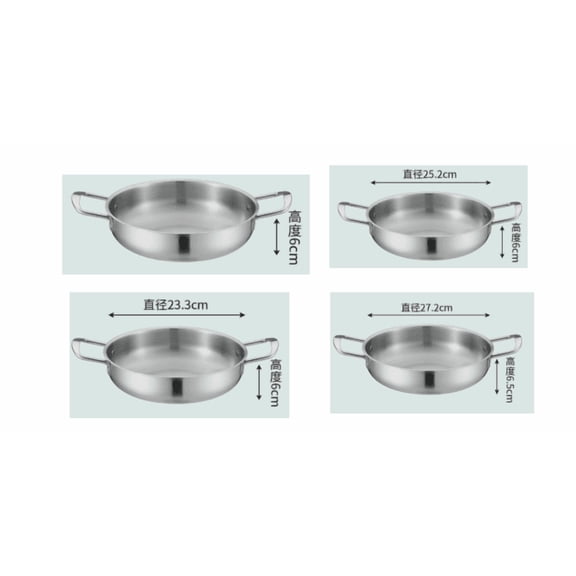 4 Pcs Korean Ramen Pot Set, Stainless Steel Noodle Pot with Double Handle, 8.4-10.7 in Diameter Flat Bottom Korean Cooking Pots for Noodles, Pasta, Soup