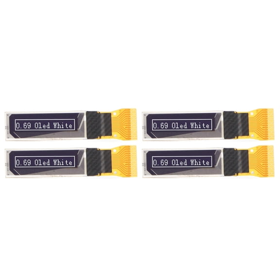 4 Pcs LCD Display Module Digital Board 0.69 inches / 1.75 cm Screen 96x16 Resolution SPI IIC Interface 14 Pin Accessory Set for Electronic Projects