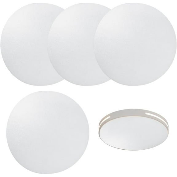4 Pcs Lampshade Diffuser 2mm Thick Frosted White Diffuser Sheet Acrylic Flat Circular Disk for Drum Style Lampshades Pendants Softening Light-Fits 11.5-13inch Openings No Center Hole White