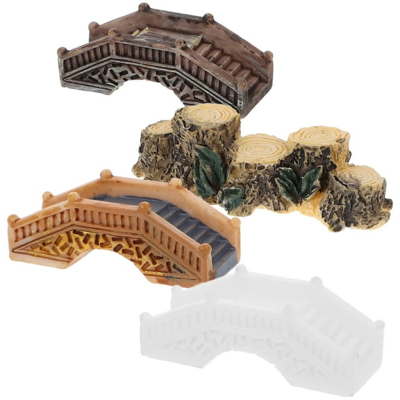 4 Pcs Landscape Bridge Miniature Plastic Arch Bridge Aquarium Landscaping Decoration Mini Garden Bridge