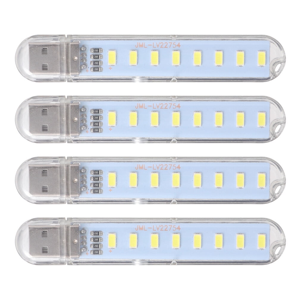 4 Pcs Laptop Computer Night Light LED USB Mini Lamp Prop Plastic Office