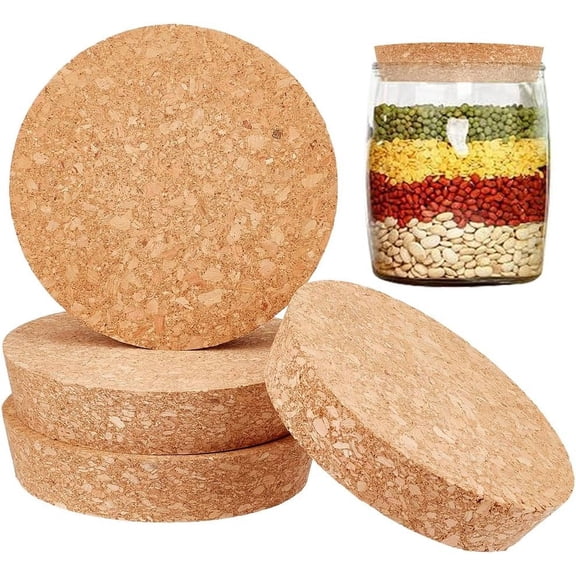 4 Pcs Large Cork Stoppers Tapered Cork Plugs Wood Corks Lids Bottle Lids Cork Stoppers 4.4~4.8 inch Wine Bottle Stoppers Wood Jar Cork for Kitchen Wedding Favor Canning - 2.5cm Thick