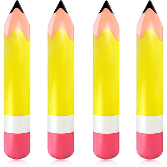 4 Pcs Large Giant Inflatable Pencil Balloon Birthday Party Back To School Graduation Favor Blow Up Balloon Hanging Classroom Decoration Suitable for Classroom Garden Room Birthday Party Decorations