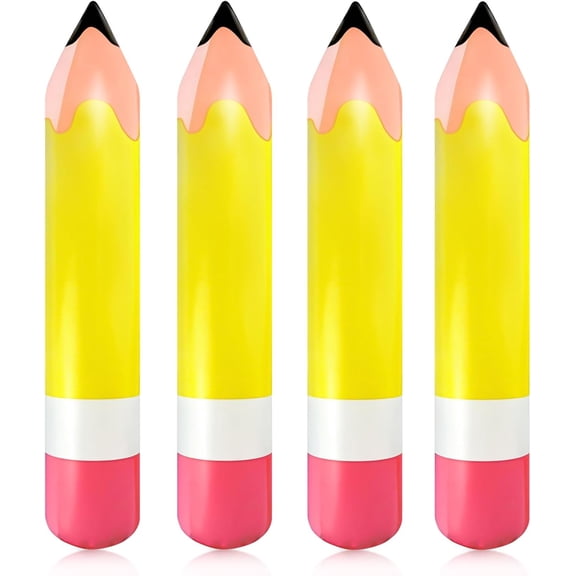 4 Pcs Large Giant Inflatable Pencil Balloon Birthday Party Back To School Graduation Favor Blow Up Balloon Hanging Classroom Decoration Suitable for Classroom Garden Room Birthday Party Decorations
