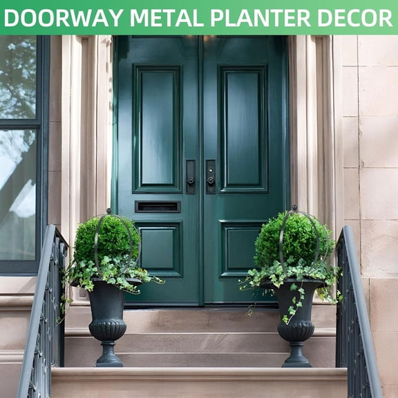 4 Pcs Large Metal Circle Trellis 17 x 13 Inch Garden Sculpture Trellis for Climbing Plants Outdoor Potted Round Planter Decor Flowers Support Holder for Courtyard Doorway