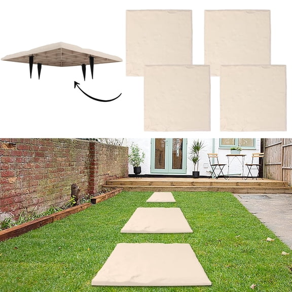 4 Pcs Large Square Beige Stepping Stones for Outdoor Garden Walkway Patio Pathway Landscaping Bestseling
