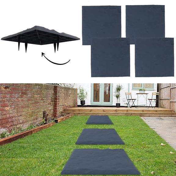 4 Pcs Large Square Grey Stepping Stones 15.5 Inch Weatherproof Resin Pavers for Outdoor Patio Walkway and Landscaping Bestseling