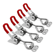 4 Pcs Latches,Adjustable 304 Stainless Steel Pull Hasp Latches   Toggle Latch Clamp, Quick Release Hand Tool Toggle Clamp for Smoker Lid Jig, Case Trunk, Door   220Lbs Holding Capacity