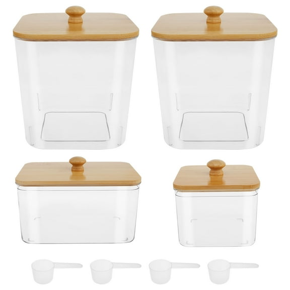 4 Pcs Laundry Pods Container with Lid Clear Dryer Sheet Holder Large Opening Laundry Powder Container Reusable Laundry Room Organization Containers for Scent Booster