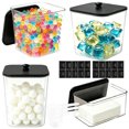 thumbnail image 1 of 4 Pcs Laundry Pods Container Storage Set 3 Acrylic Canisters with Wooden Lids Dryer Sheet Container Holder with Measuring Scoops Labels Clear Organizer for Detergent Pods Scent Booster Dryer Balls, 1 of 11