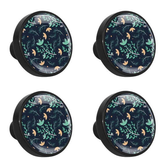 4 Pcs Leaf Knobs for Kitchen Cabinet Cupboard Dresser Bookcase Drawer Pulls Handles Round Home Decor