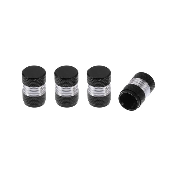 4 Pcs Leakproof Tire Valve Stem Caps 16mm Tyre Valve Dust Covers for Most Cars Truck Black Aluminum Alloy