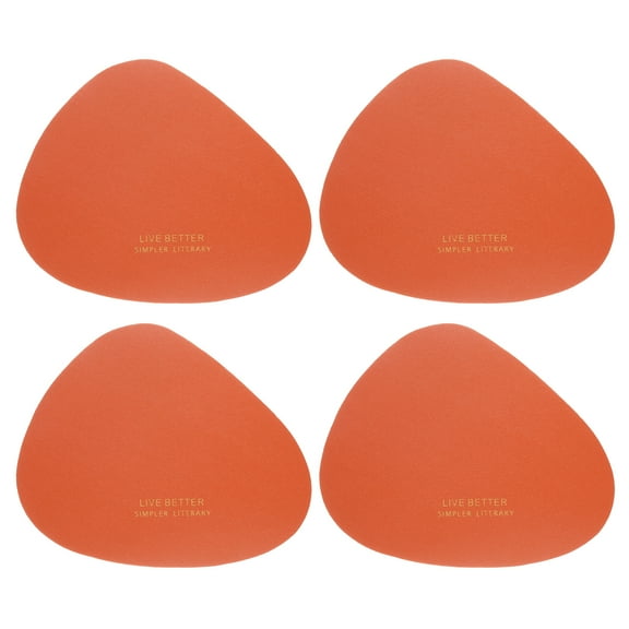 4 Pcs Leather Coasters, Irregular Drinks Coasters for Coffee Table Housewarming Gifts Home (5.3 x 4.3 Inch, Orange)