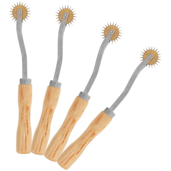 HEMOTON 4Pcs Tracing Wheel for Pattern Cutting Multi Color Wood and Metal Sewing Tool for Leatherwork and Clothing Design
